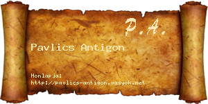 Pavlics Antigon névjegykártya